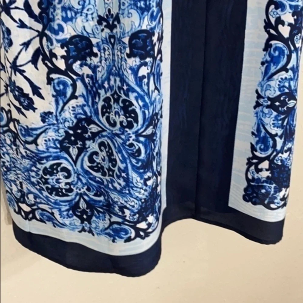 Michael Kors blue printed framed popover dress C.C18